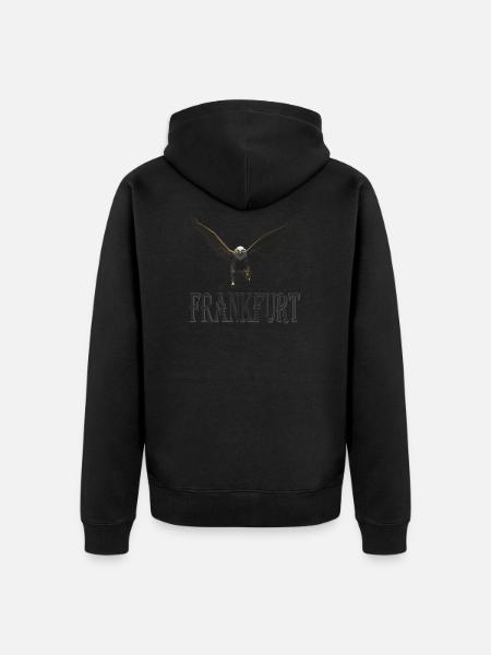 Frankfurt Design - Unisex Premium Bio Zip Hoodie - Schwarz