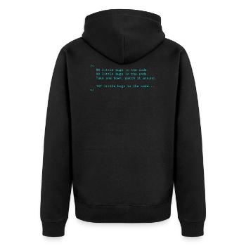 Bugs code programmation informatique cadeau disant - Veste à capuche bio Premium Unisexe - noir - Dos - Nico (187cm)