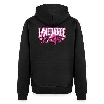 Linedance Königin Country Musik Western Cowboy - Unisex Premium Bio Zip Hoodie - Schwarz - Hinten - Nico (187cm)