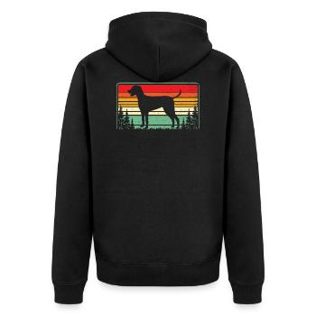 Weimaraner Hundehemd Retro Weimaraner Hundekunst T Sh - Unisex Premium Bio Zip Hoodie - Schwarz - Hinten - Nico (187cm)