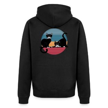 Les chats - Veste à capuche bio Premium Unisexe - noir - Dos - Nico (187cm)
