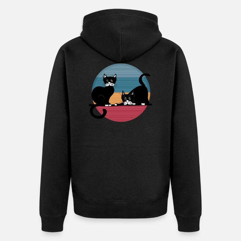 Les chats - Veste à capuche bio Premium Unisexe - noir