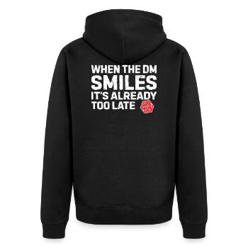 Smiles Nerd Rollenspiel Geek Geschenk - Unisex Premium Bio Zip Hoodie - Schwarz - Hinten - Nico (187cm)