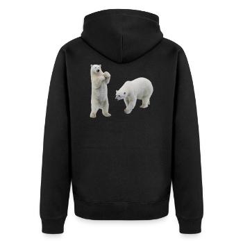 Eisbär - Unisex Premium Bio Zip Hoodie - Schwarz - Hinten - Nico (187cm)