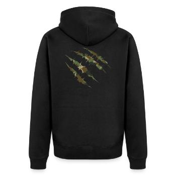 Combat Claws - Camouflage Military - Unisex Premium Organic Zip Hoodie - black - Back - Nico (187cm)