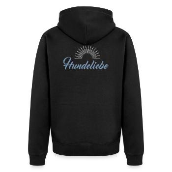Hundeliebe - Unisex Premium Bio Zip Hoodie - Schwarz - Hinten - Nico (187cm)