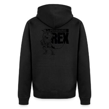 Polkasaurus Rex Styrian Harmonica Gift - Unisex Premium Organic Zip Hoodie - black - Back - Nico (187cm)