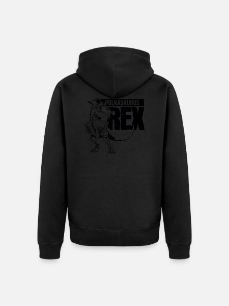 Polkasaurus Rex Styrian Harmonica Gift - Unisex Premium Organic Zip Hoodie - black