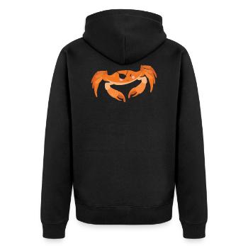 Pirat Krabbe - Unisex Premium Bio Zip Hoodie - Schwarz - Hinten - Nico (187cm)