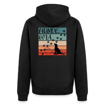 Hunde Oma Vintage Labrador - Unisex Premium Bio Zip Hoodie - Schwarz - Hinten - Nico (187cm)