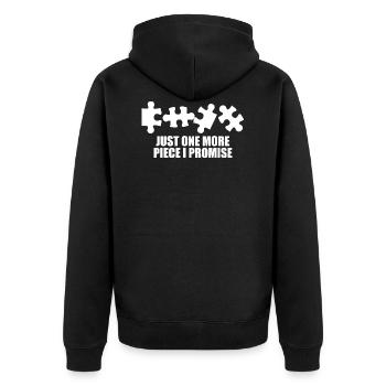 Puzzle Piece Puzzle Gift Autism Saying Puzzle - Unisex Premium Organic Zip Hoodie - black - Back - Nico (187cm)