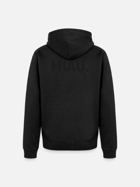 Miau. Cooles katziges Statement. - Unisex Premium Bio Zip Hoodie - Schwarz