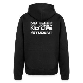Lustiger Studenten Geschenk Spruch - Unisex Premium Bio Zip Hoodie - Schwarz - Hinten - Nico (187cm)