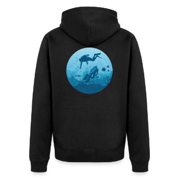 scuba diving - Unisex Premium Organic Zip Hoodie - black - Back - Nico (187cm)