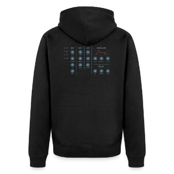 Clavier de musicien de musique de synthétiseur d'enveloppe - Veste à capuche bio Premium Unisexe - noir - Dos - Nico (187cm)