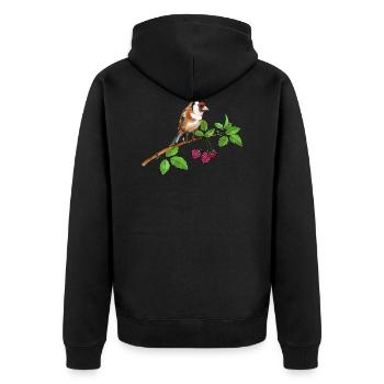 Bunte Vogel - Unisex Premium Bio Zip Hoodie - Schwarz - Hinten - Nico (187cm)