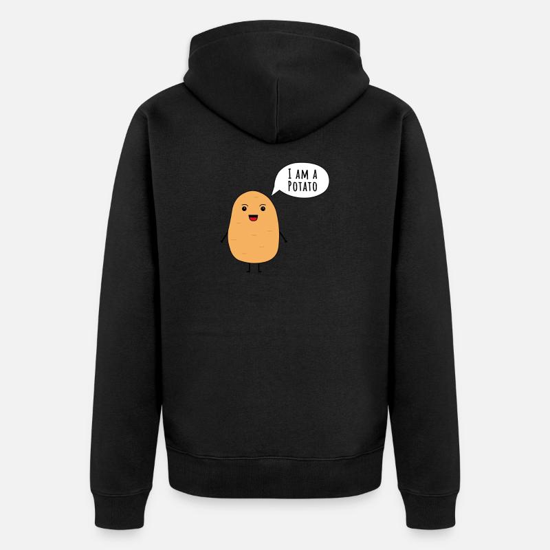Ich bin eine Kartoffel - Unisex Premium Bio Zip Hoodie - Schwarz