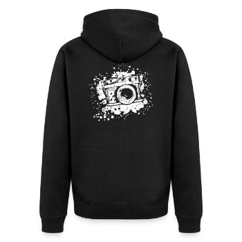 Photography - Unisex Premium Bio Zip Hoodie - Schwarz - Hinten - Nico (187cm)