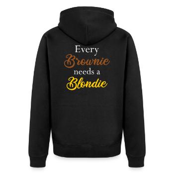 Every Brownie needs a Blondie cheveux couleur cadeau - Veste à capuche bio Premium Unisexe - noir - Dos - Nico (187cm)