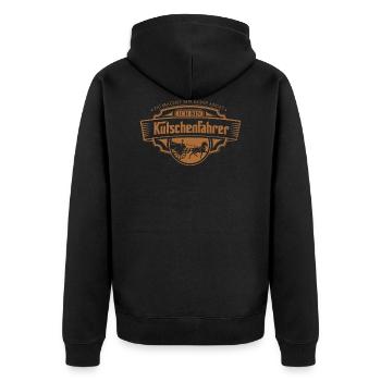 Kutschenfahrer Pferdekutsche Idee Kutsche Pferd - Unisex Premium Bio Zip Hoodie - Schwarz - Hinten - Nico (187cm)
