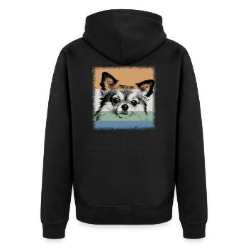 Chihuahua - Veste à capuche bio Premium Unisexe - noir - Dos - Nico (187cm)