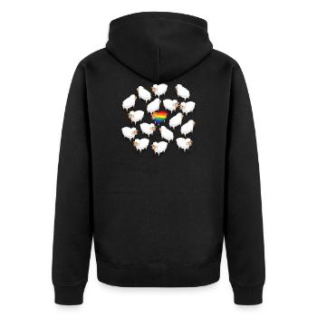 Rainbow Sheep - Veste à capuche bio Premium Unisexe - noir - Dos - Nico (187cm)