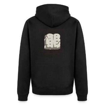 Datenschutz Internet Datenschutzbeauftragter - Unisex Premium Bio Zip Hoodie - Schwarz - Hinten - Nico (187cm)
