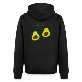 I said you're the good kind of fat Avocado Vegan - Unisex Premium Organic Zip Hoodie - black - Back - Nico (187cm)