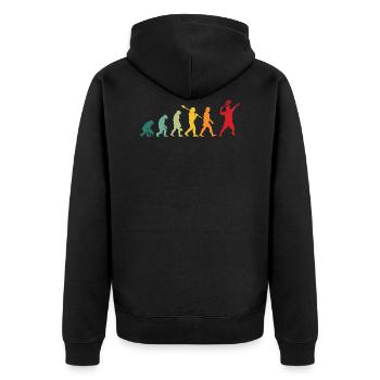 Tennisspieler Entwicklung Mensch Affe Mann Tennis - Unisex Premium Bio Zip Hoodie - Schwarz - Hinten - Nico (187cm)
