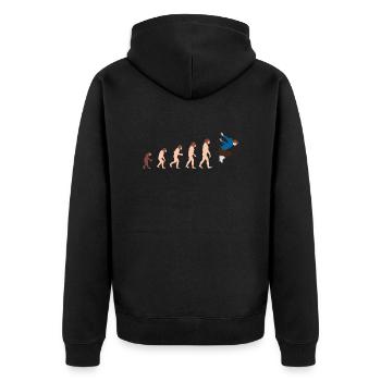 Evolution Parkour Free Running Jumping Gift - Unisex Premium Organic Zip Hoodie - black - Back - Nico (187cm)