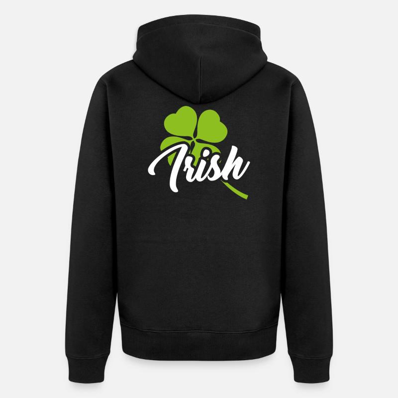 Irish GlückskleeSpruch Irlande - Veste à capuche bio Premium Unisexe - noir