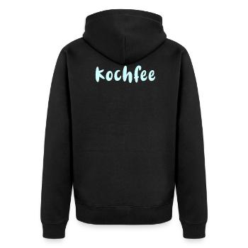 Kochfee, Schürze, kochschürze, schrift, koch, köch - Unisex Premium Bio Zip Hoodie - Schwarz - Hinten - Nico (187cm)