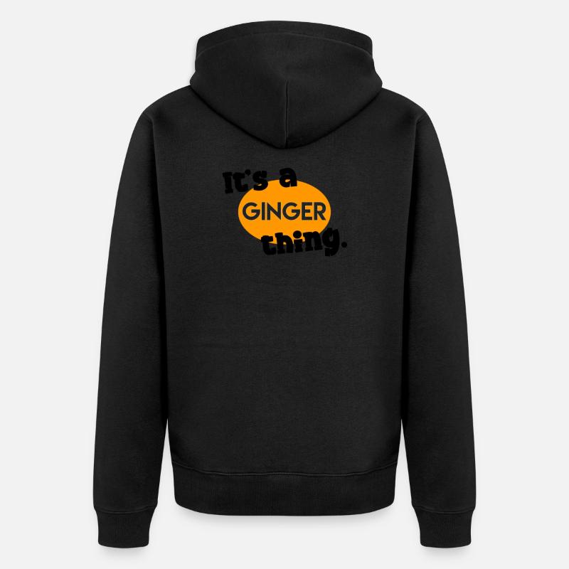 Es ist eine Ingwer-Sache. - Unisex Premium Bio Zip Hoodie - Schwarz