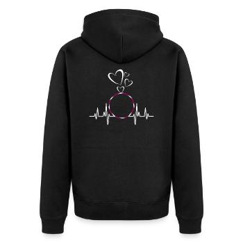 Battements cardiaques Matures Coeur - Veste à capuche bio Premium Unisexe - noir - Dos - Nico (187cm)
