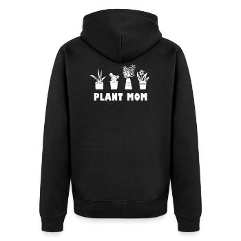 Plant Mom - Unisex Premium Bio Zip Hoodie - Schwarz - Hinten - Nico (187cm)