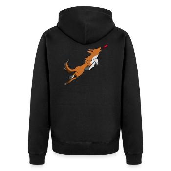 Discdog freestyle distance chien marron - Veste à capuche bio Premium Unisexe - noir - Dos - Nico (187cm)