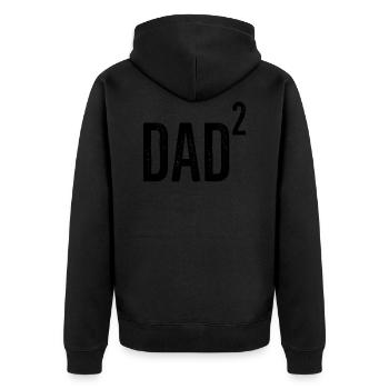 Dad2 Vater von 2 - Unisex Premium Bio Zip Hoodie - Schwarz - Hinten - Nico (187cm)