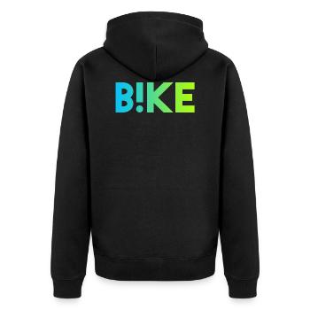Bike B! KE Mountain Bike BMX Downhill Bike Bicycle - Unisex Premium Organic Zip Hoodie - black - Back - Nico (187cm)