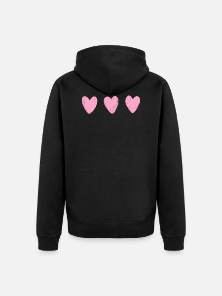 3 Hearts - Unisex Premium Organic Zip Hoodie - black
