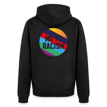 No to Racism - Veste à capuche bio Premium Unisexe - noir - Dos - Nico (187cm)