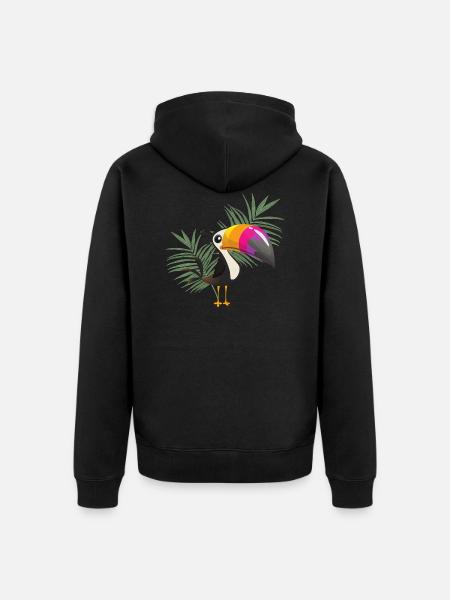 toucan - Unisex Premium Organic Zip Hoodie - black