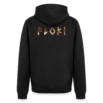 Floki Gift Norse Viking Mythology Odin - Unisex Premium Organic Zip Hoodie - black - Back - Nico (187cm)