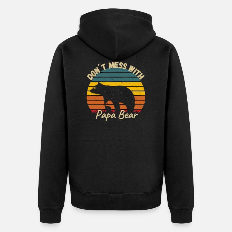 papa ours - Veste à capuche bio Premium Unisexe - noir