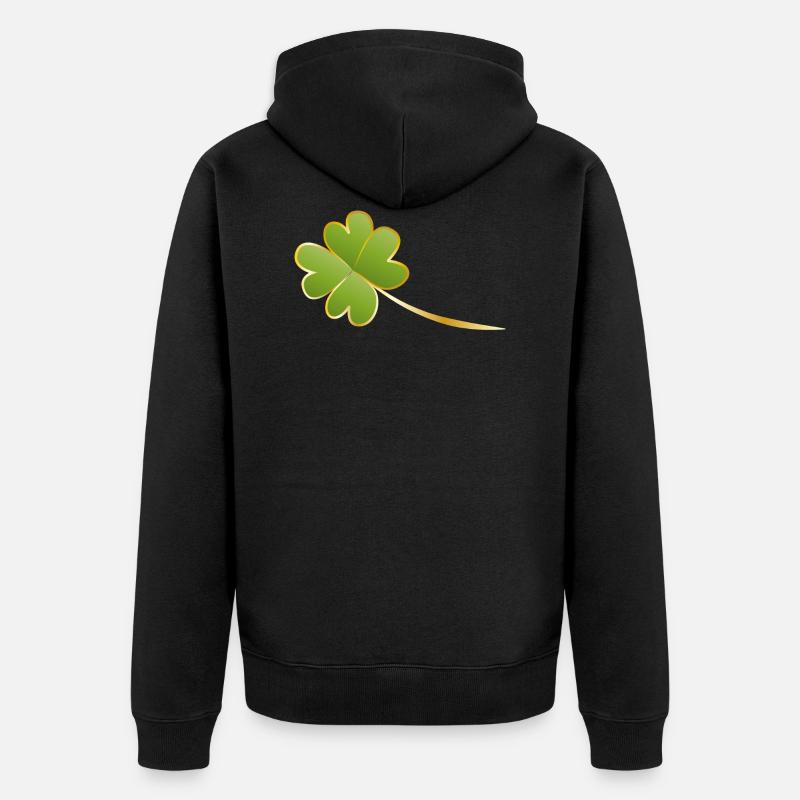 vierblättriges kleeblatt - Unisex Premium Bio Zip Hoodie - Schwarz