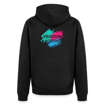 T-shirt vibration positive. - Veste à capuche bio Premium Unisexe - noir - Dos - Nico (187cm)