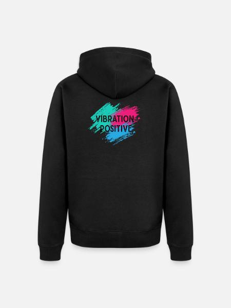 Positive vibration T-shirt. - Unisex Premium Organic Zip Hoodie - black