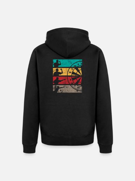 Geschenk Spruch Darts Wurfspieß - Unisex Premium Bio Zip Hoodie - Schwarz