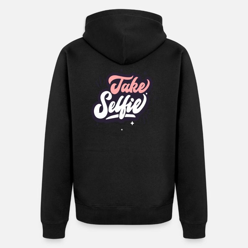 Noch ein Selfie - Unisex Premium Bio Zip Hoodie - Schwarz