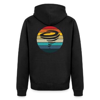 Tornado retro sunset storm chaser gift - Unisex Premium Organic Zip Hoodie - black - Back - Nico (187cm)