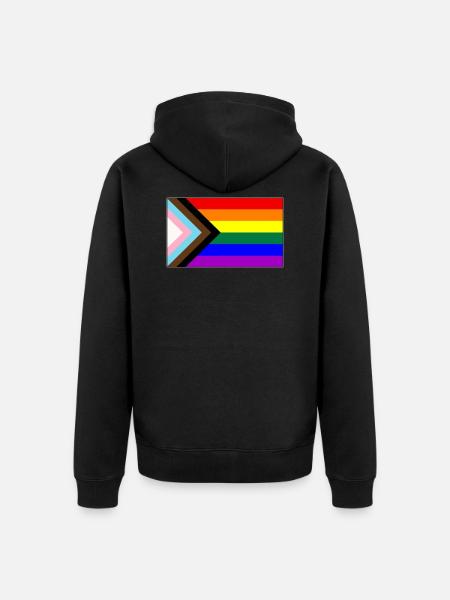 Fortschritt LGBTQ Gay Pride Flagge - Ekologisk premiumluvjack unisex - svart